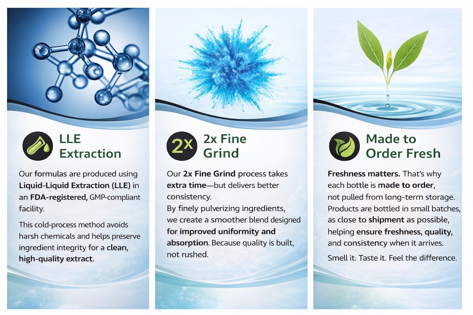 LLE Extraction, 2x Fine Grind, Made to Order Fresh