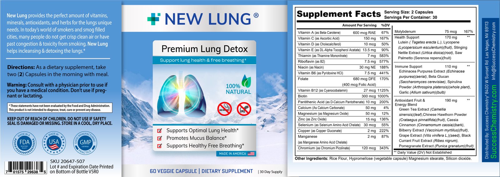 Lung Detox Premium Cleanse with Herbal Ingredients - Promote Lung Health and Detoxification with Mullein, Marshmallow Root, Ginger, and Antioxidant Fruit & Energy Blend - Support Respiratory Function and Immune Health - 60 Capsules - Image 6