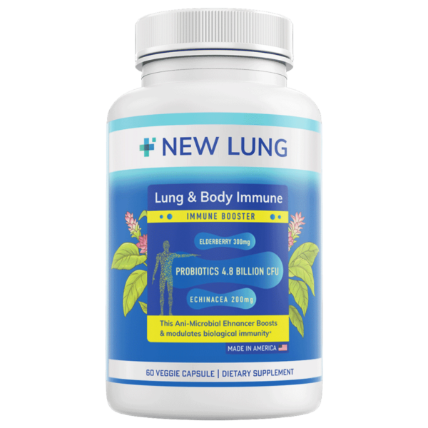 Lung and Body Immune Support with Echinacea and Probiotics - Total Body Respiratory Vitality and Overall Health Supplement - Enhanced with Elderberry, Vitamin C, and Probiotics for Immune Boost and Digestive Health - 60 Capsules