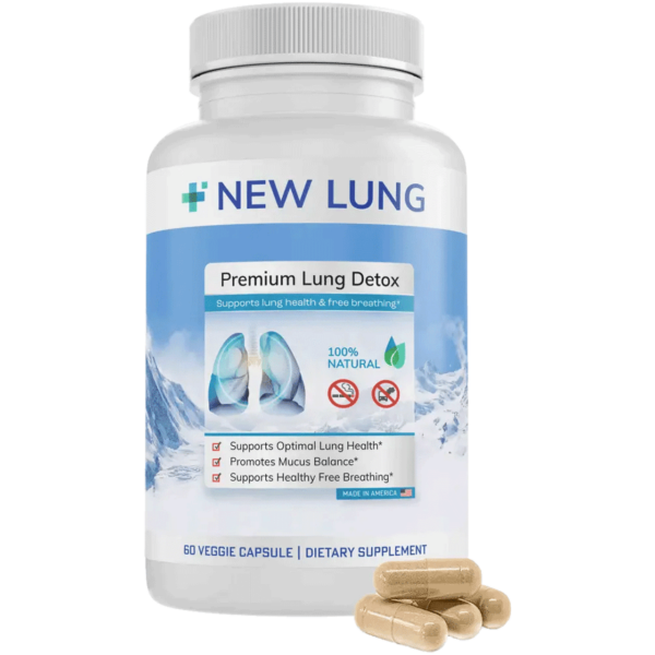 Lung Detox Premium Cleanse with Herbal Ingredients - Promote Lung Health and Detoxification with Mullein, Marshmallow Root, Ginger, and Antioxidant Fruit & Energy Blend - Support Respiratory Function and Immune Health - 60 Capsules